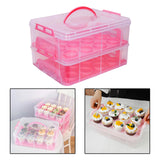 Maxbell Cupcake Storage Containers with Lid Portable for Cheesecakes Baked Treats pink