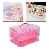 Maxbell Cupcake Storage Containers with Lid Portable for Cheesecakes Baked Treats pink