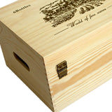Maxbell Wooden Bottle box Handle 6 Bottle Gift Boxes with Lid for Anniversary