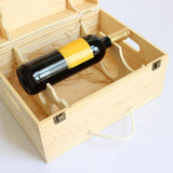Maxbell Wooden Bottle box Handle 6 Bottle Gift Boxes with Lid for Anniversary