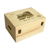 Maxbell Wooden Bottle box Handle 6 Bottle Gift Boxes with Lid for Anniversary