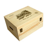 Maxbell Wooden Bottle box Handle 6 Bottle Gift Boxes with Lid for Anniversary