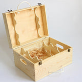 Maxbell Wooden Bottle box Handle 6 Bottle Gift Boxes with Lid for Anniversary
