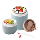 Maxbell Lunch Container Wide Mouth thermal Food Jar leakproof for Picnic Blue