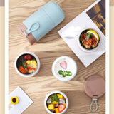 Maxbell Lunch Container Wide Mouth thermal Food Jar leakproof for Picnic Blue