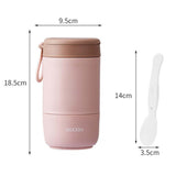 Maxbell Lunch Container Wide Mouth thermal Food Jar leakproof for Picnic Pink