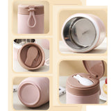 Maxbell Lunch Container Wide Mouth thermal Food Jar leakproof for Picnic Pink