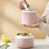 Maxbell Lunch Container Wide Mouth thermal Food Jar leakproof for Picnic Pink