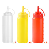 Maxbell 8 Pieces Household Sauce Bottles Ketchup Dispenser for Picnic BBQ Condiments White