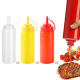 Maxbell 8 Pieces Household Sauce Bottles Ketchup Dispenser for Picnic BBQ Condiments White