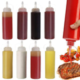 Maxbell 8 Pieces Household Sauce Bottles Ketchup Dispenser for Picnic BBQ Condiments White