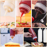 Maxbell 8 Pieces Household Sauce Bottles Ketchup Dispenser for Picnic BBQ Condiments White