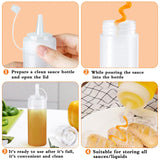 Maxbell 8 Pieces Household Sauce Bottles Ketchup Dispenser for Picnic BBQ Condiments White