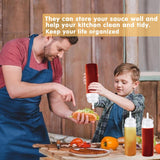 Maxbell 8 Pieces Household Sauce Bottles Ketchup Dispenser for Picnic BBQ Condiments White