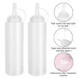 Maxbell 8 Pieces Household Sauce Bottles Ketchup Dispenser for Picnic BBQ Condiments White