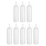 Maxbell 8 Pieces Household Sauce Bottles Ketchup Dispenser for Picnic BBQ Condiments White