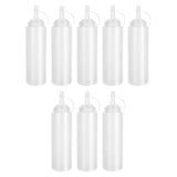 Maxbell 8 Pieces Household Sauce Bottles Ketchup Dispenser for Picnic BBQ Condiments White