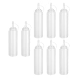 Maxbell 8 Pieces Household Sauce Bottles Ketchup Dispenser for Picnic BBQ Condiments White