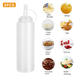 Maxbell 8 Pieces Household Sauce Bottles Ketchup Dispenser for Picnic BBQ Condiments White