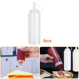 Maxbell 8 Pieces Household Sauce Bottles Ketchup Dispenser for Picnic BBQ Condiments White