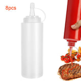 Maxbell 8 Pieces Household Sauce Bottles Ketchup Dispenser for Picnic BBQ Condiments White
