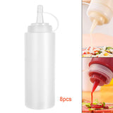 Maxbell 8 Pieces Household Sauce Bottles Ketchup Dispenser for Picnic BBQ Condiments White