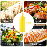 Maxbell 8 Pieces Household Sauce Bottles Ketchup Dispenser for Picnic BBQ Condiments Yellow