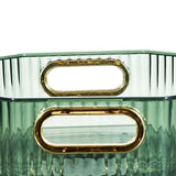 Maxbell Fruit Plate with Handle Snack Storage Tray for Wedding Home Restaurant Green