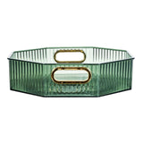 Maxbell Fruit Plate with Handle Snack Storage Tray for Wedding Home Restaurant Green