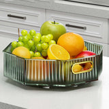 Maxbell Fruit Plate with Handle Snack Storage Tray for Wedding Home Restaurant Green