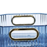 Maxbell Fruit Plate with Handle Snack Storage Tray for Wedding Home Restaurant Blue