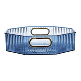 Maxbell Fruit Plate with Handle Snack Storage Tray for Wedding Home Restaurant Blue