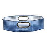 Maxbell Fruit Plate with Handle Snack Storage Tray for Wedding Home Restaurant Blue