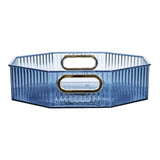 Maxbell Fruit Plate with Handle Snack Storage Tray for Wedding Home Restaurant Blue