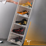 Maxbell Free Standing Shoe Box Space Saving Stackable Display Case Transparent