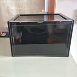 Maxbell Free Standing Shoe Box Space Saving Stackable Display Case Black