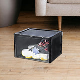 Maxbell Free Standing Shoe Box Space Saving Stackable Display Case Black