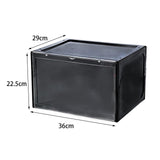Maxbell Free Standing Shoe Box Space Saving Stackable Display Case Black