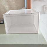 Maxbell Free Standing Shoe Box Space Saving Stackable Display Case White