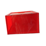 Maxbell Free Standing Shoe Box Space Saving Stackable Display Case Red
