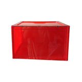 Maxbell Free Standing Shoe Box Space Saving Stackable Display Case Red