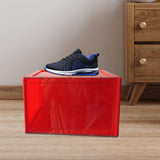 Maxbell Free Standing Shoe Box Space Saving Stackable Display Case Red