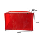 Maxbell Free Standing Shoe Box Space Saving Stackable Display Case Red