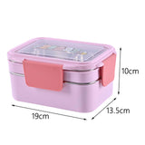 Maxbell 2 Layer Stainless Steel Bento Box Food Container for Outdoor Camping Hiking Pink