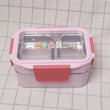 Maxbell 2 Layer Stainless Steel Bento Box Food Container for Outdoor Camping Hiking Pink