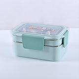 Maxbell 2 Layer Stainless Steel Bento Box Food Container for Outdoor Camping Hiking  Blue