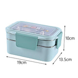 Maxbell 2 Layer Stainless Steel Bento Box Food Container for Outdoor Camping Hiking  Blue