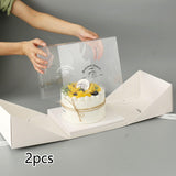 Maxbell 2Pcs Cake Carrier Holder Handle Transparent for Transporting Cakes Pies 6in