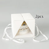 Maxbell 2Pcs Cake Carrier Holder Handle Transparent for Transporting Cakes Pies 8Inch