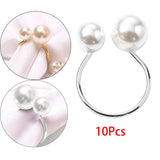 Maxbell 10Pcs U Shape Napkin Rings Elegant for Thanksgiving Baby Shower Farmhouse Argent